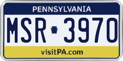 PA license plate MSR3970