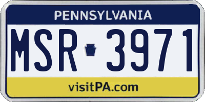 PA license plate MSR3971