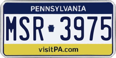 PA license plate MSR3975