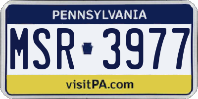 PA license plate MSR3977