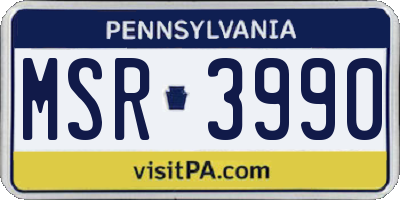 PA license plate MSR3990