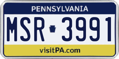 PA license plate MSR3991