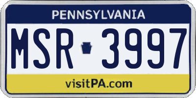 PA license plate MSR3997