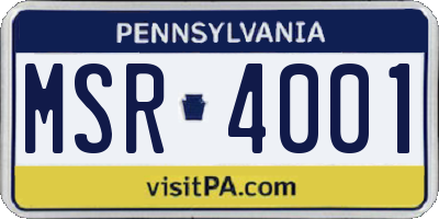 PA license plate MSR4001