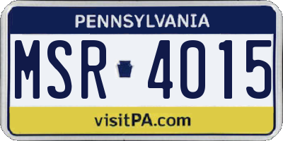 PA license plate MSR4015