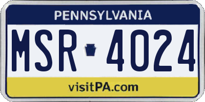 PA license plate MSR4024