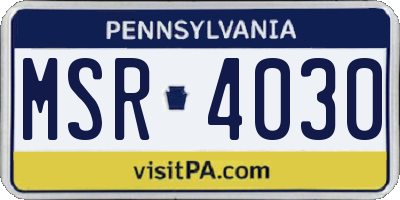 PA license plate MSR4030