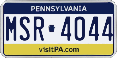 PA license plate MSR4044