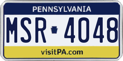 PA license plate MSR4048