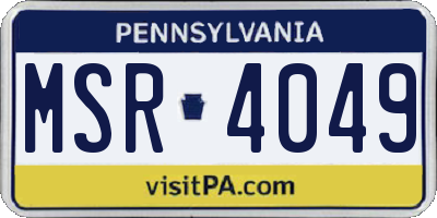 PA license plate MSR4049