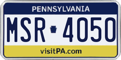 PA license plate MSR4050