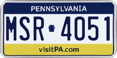PA license plate MSR4051