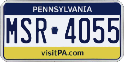 PA license plate MSR4055