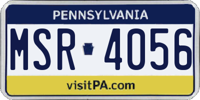 PA license plate MSR4056