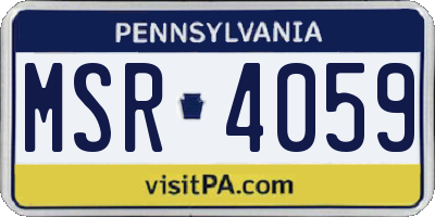 PA license plate MSR4059