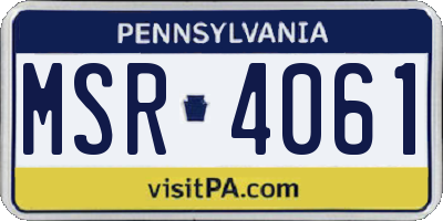 PA license plate MSR4061