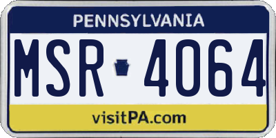 PA license plate MSR4064