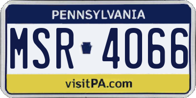 PA license plate MSR4066