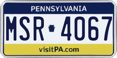 PA license plate MSR4067