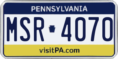 PA license plate MSR4070