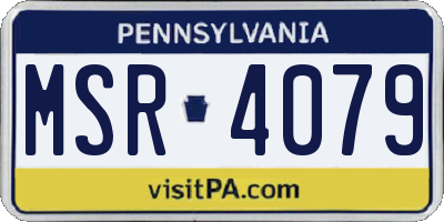 PA license plate MSR4079