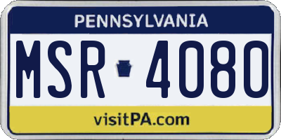PA license plate MSR4080