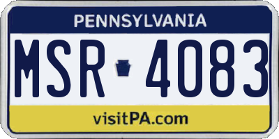 PA license plate MSR4083