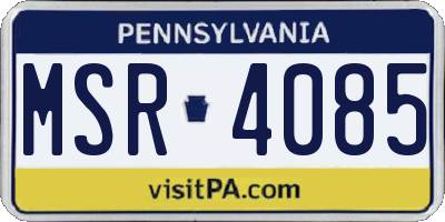 PA license plate MSR4085