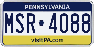 PA license plate MSR4088