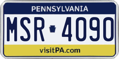 PA license plate MSR4090