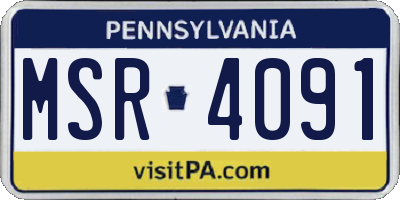 PA license plate MSR4091