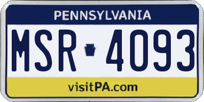 PA license plate MSR4093
