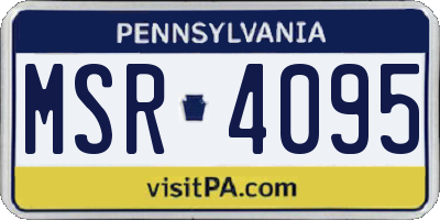 PA license plate MSR4095
