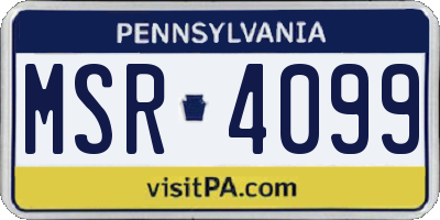 PA license plate MSR4099