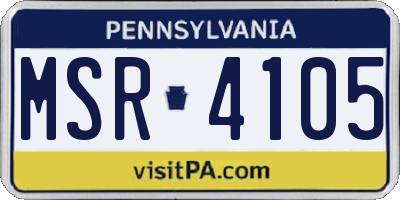 PA license plate MSR4105