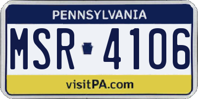 PA license plate MSR4106