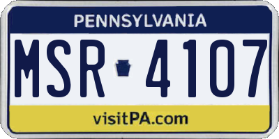 PA license plate MSR4107