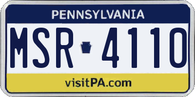 PA license plate MSR4110