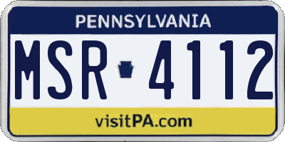 PA license plate MSR4112