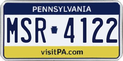 PA license plate MSR4122