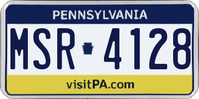 PA license plate MSR4128