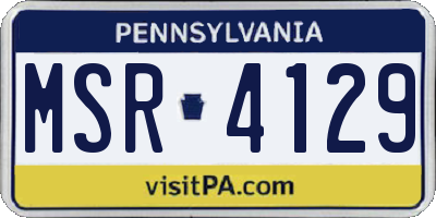 PA license plate MSR4129