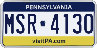 PA license plate MSR4130