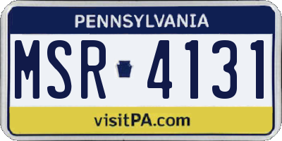 PA license plate MSR4131