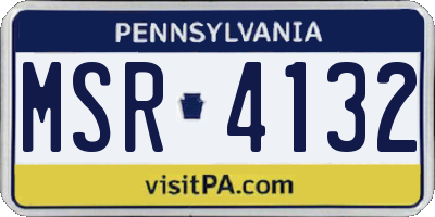 PA license plate MSR4132