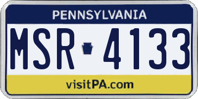 PA license plate MSR4133