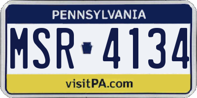 PA license plate MSR4134