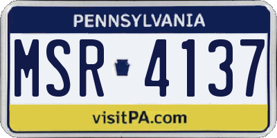 PA license plate MSR4137
