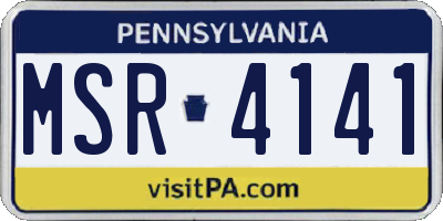 PA license plate MSR4141