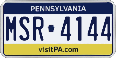 PA license plate MSR4144